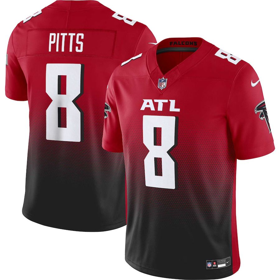 Men Atlanta Falcons 8 Kyle Pitts Nike Red Vapor F.U.S.E. Limited NFL Jersey